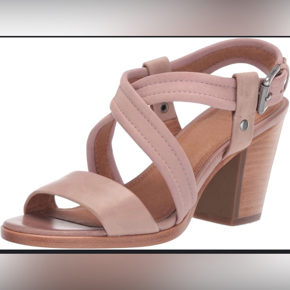 Frye Shoes - New Frye Dani Criss Cross Strappy Tan Sandal 3” Chunky Block Heel